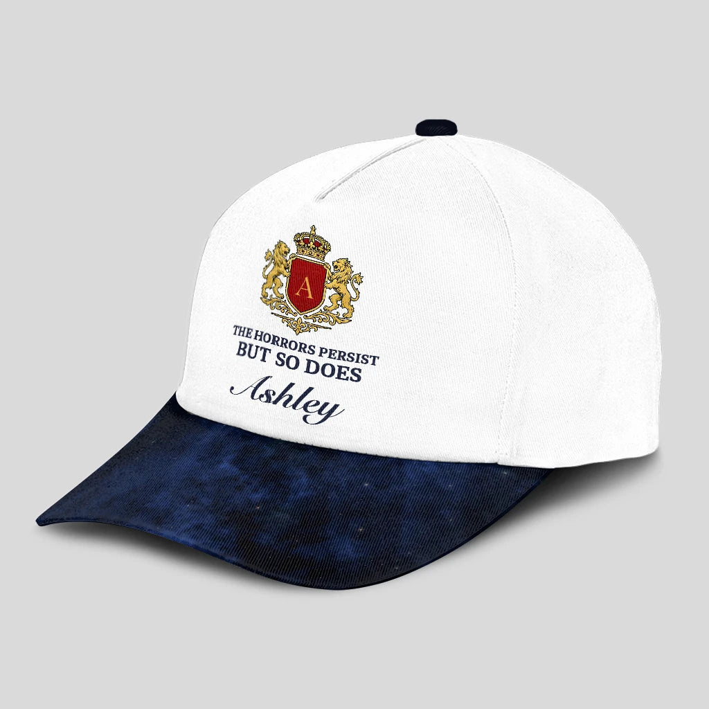 The Horrors Persist But So Does Your Name Elegant Blue And White Cap ASHLEY 13K1 C123PF