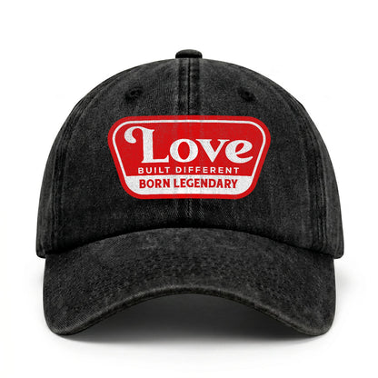 Built Different Born Legendary Red Logo Washed Cap LOVE 13K1 C63PF