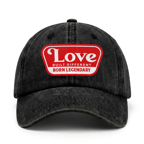 Built Different Born Legendary Red Logo Washed Cap LOVE 13K1 C63PF