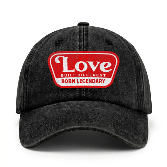Built Different Born Legendary Red Logo Washed Cap LOVE 13K1 C63PF