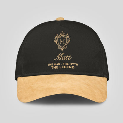 The Man The Myth The Legend Black And Champagne Gold Cap MATT 13K1 C94PF