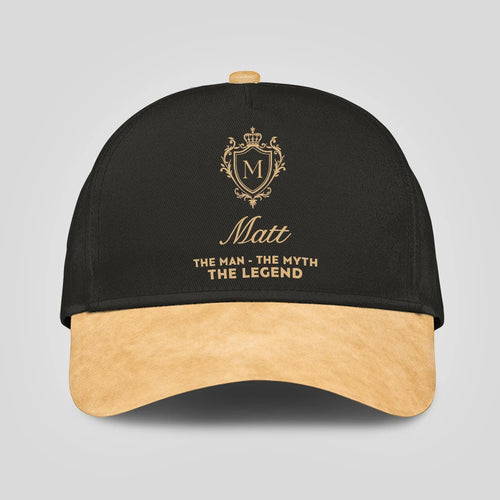 The Man The Myth The Legend Black And Champagne Gold Cap MATT 13K1 C94PF