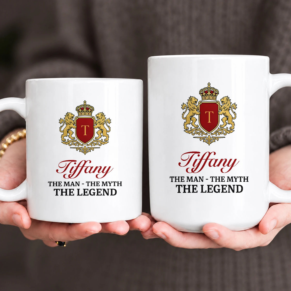 The Man The Myth The Legend Gold Royal Logo Mug TIFFANY 13K1 MG03
