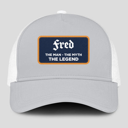 The Man The Myth The Legend Gray Mesh Cap FRED 13K1 C204PF