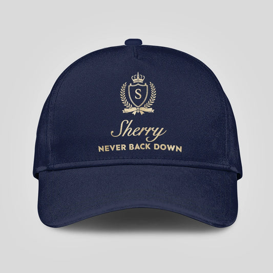 Never Back Down Luxury Crest Navy Cap SHERRY 13K1 C167PF