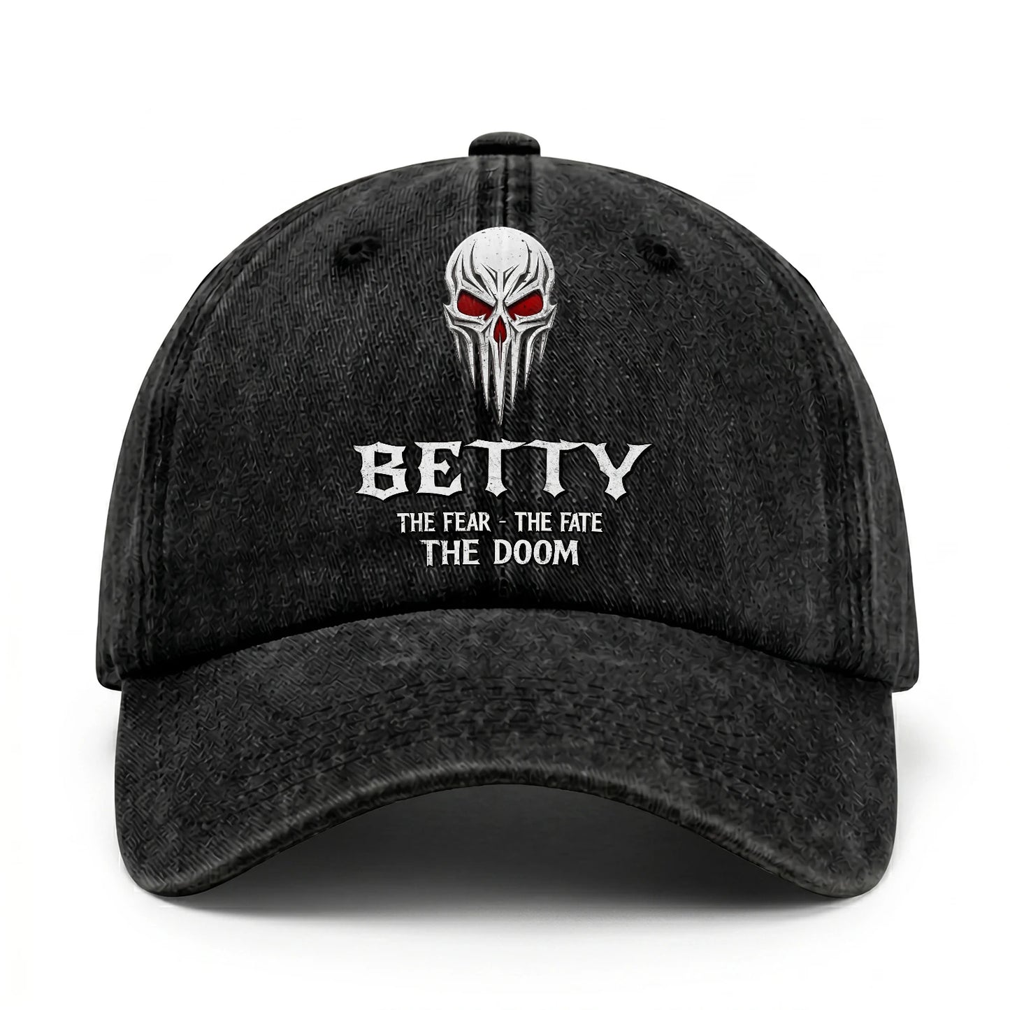 Your Name The Fear The Fate The Doom Skull Washed Cap BETTY 13K1 C98PF