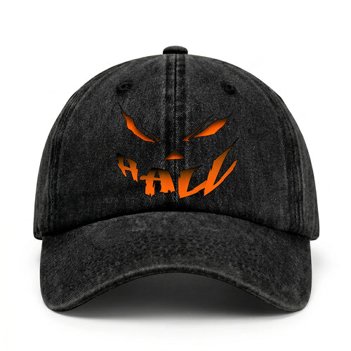 Stay Hungry Pumpkin Chasing Ghosts Funny Washed Cap HALL 13K1 C101PF