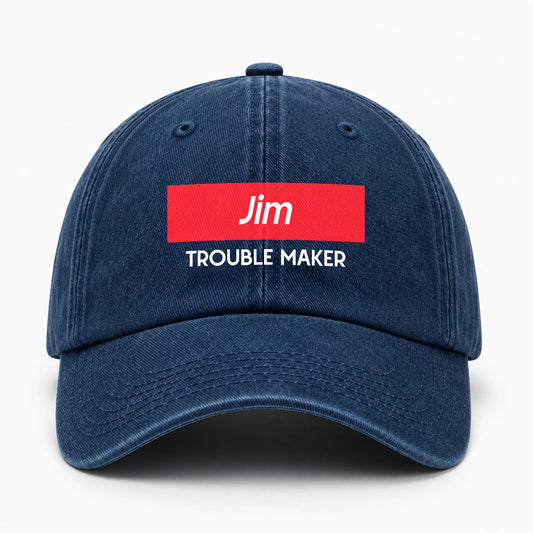 Trouble Maker Red Logo Washed Cap JIM 13K1 C140PF