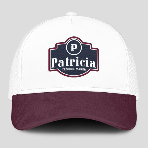 Trouble Maker Burgundy And White Funny Mesh Cap PATRICIA 13K1 C201PF