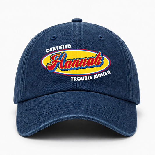 Certified Your Name Trouble Maker Washed Cap HANNAH 13K1 C73PF