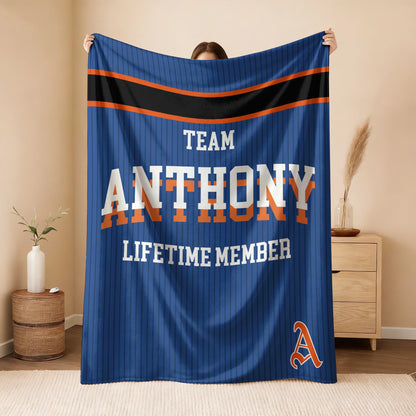 Team Your Name Lifetime Member Basketball Fleece Blanket ANTHONY 13K1 BK47