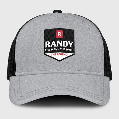 The Man The Myth The Legend Gray Mesh Cap RANDY 13K1 C189PF