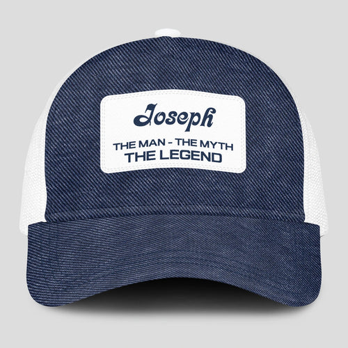 The Man The Myth The Legend Blue Denim Mesh Cap JOSEPH 13K1 C194PF