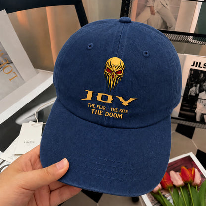The Fear The Fate The Doom Skull Blue Washed Cap JOY 13K1 C97PF