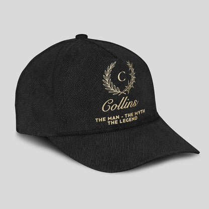 The Man The Myth The Legend God's Crown Black Cap COLLINS 13K1 C175PF