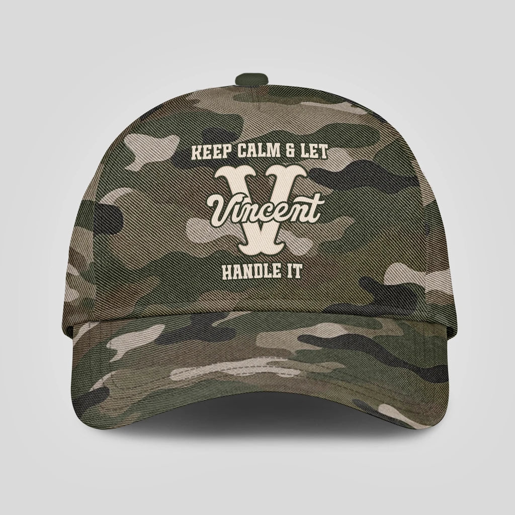Keep Calm & Let Your Name Handle It Camo Cap VINCENT 13K1 C174PF