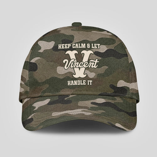Keep Calm & Let Your Name Handle It Camo Cap VINCENT 13K1 C174PF