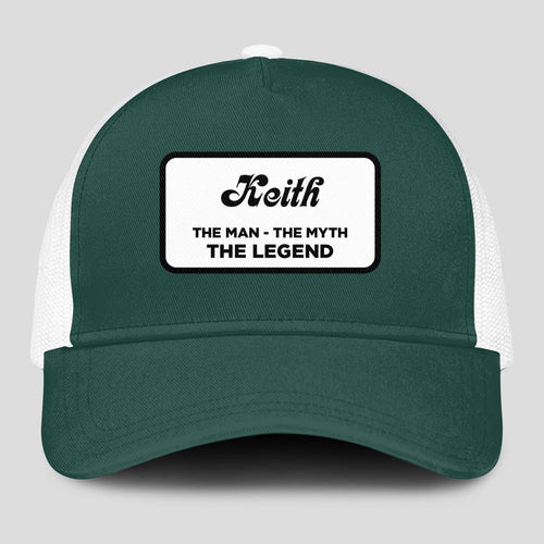 The Man The Myth The Legend Green And White Mesh Cap KEITH 13K1 C198PF