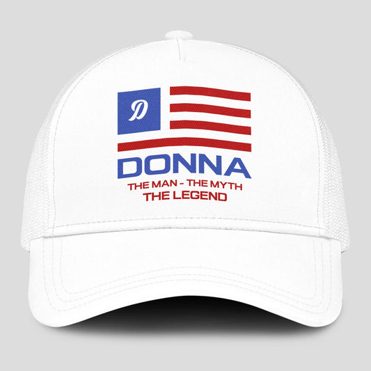 The Man The Myth The Legend America Flag Mesh Cap DONNA 13K1 C193PF