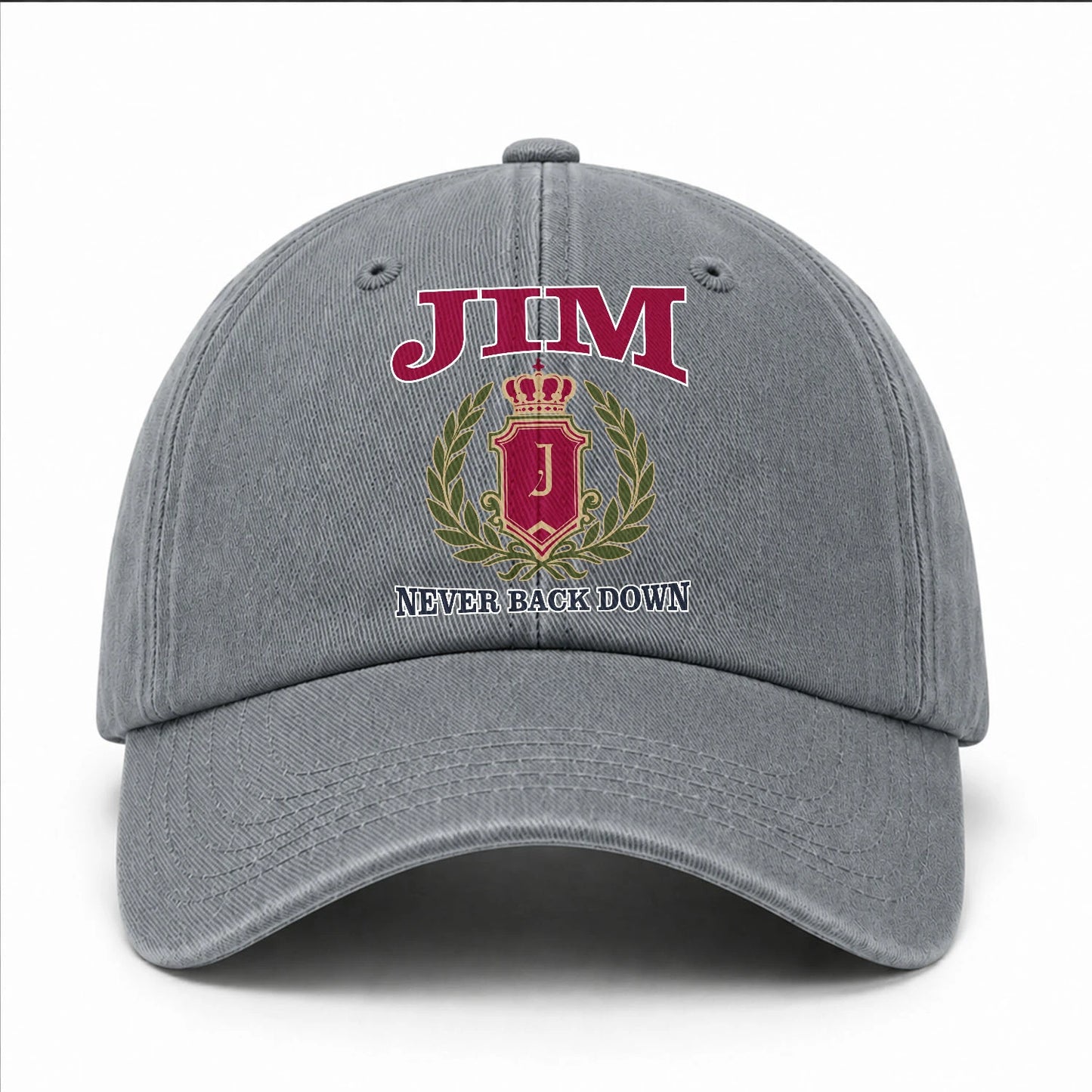 Your Name Never Back Down Royal Washed Cap JIM 13K1 C77PF