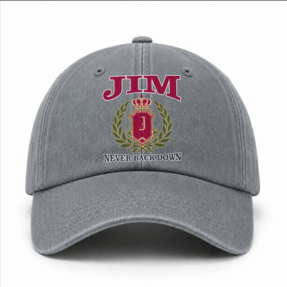 Your Name Never Back Down Royal Washed Cap JIM 13K1 C77PF
