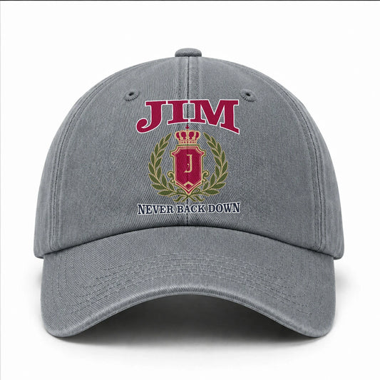 Your Name Never Back Down Royal Washed Cap JIM 13K1 C77PF
