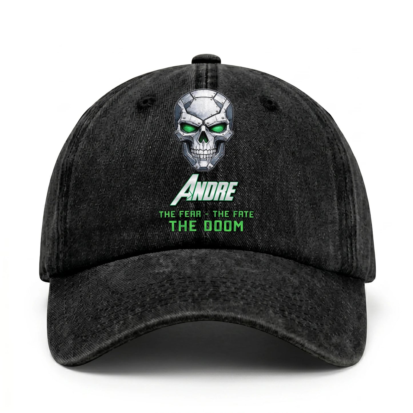 The Fear The Fate The Doom Skull Washed Cap ANDRE 13K1 C99PF