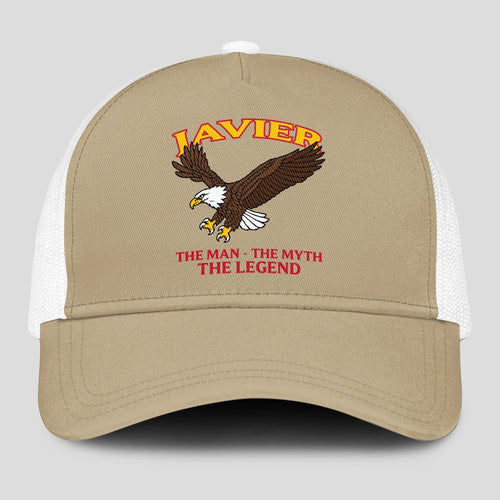 The Man The Myth The Legend Eagle Khaki Mesh Cap JAVIER 13K1 C210PF