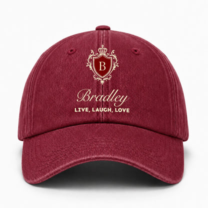 Live Laugh Love Elegant Burgundy Washed Cap BRADLEY 13K1 C89PF