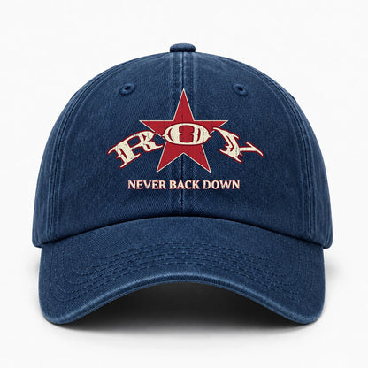 Never Back Down Western Blue Denim Cap ROY 13K1 C61PF
