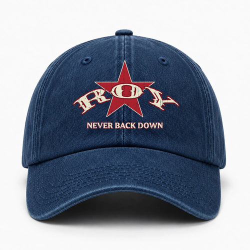 Never Back Down Western Blue Denim Cap ROY 13K1 C61PF