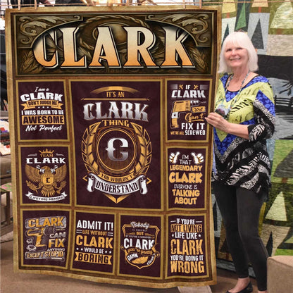 CLARK Personalized Blanket | Custom Name Cozy Throw Gift 13K1-BK4