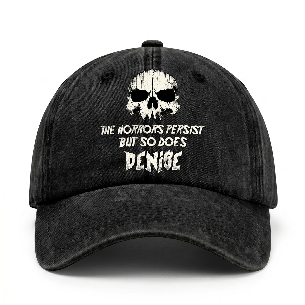The Horrors Persist But So Does Your Name Cool Skull Washed Cap DENISE 13K1 C134PF