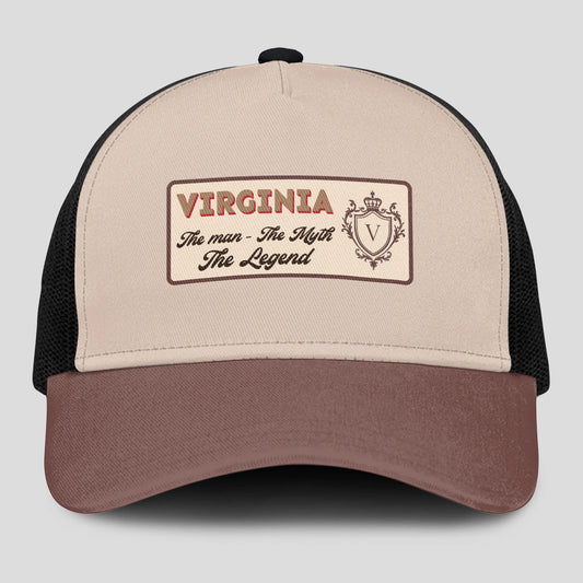 The Man The Myth The Legend Brown And Beige Mesh Cap VIRGINIA 13K1 C213PF