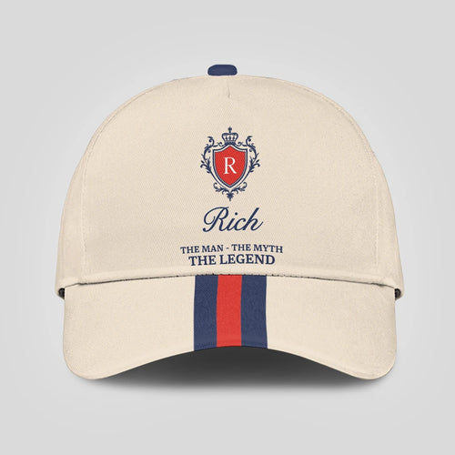 The Man The Myth The Legend Blue And Red Striped Cap RICH 13K1 C117PF