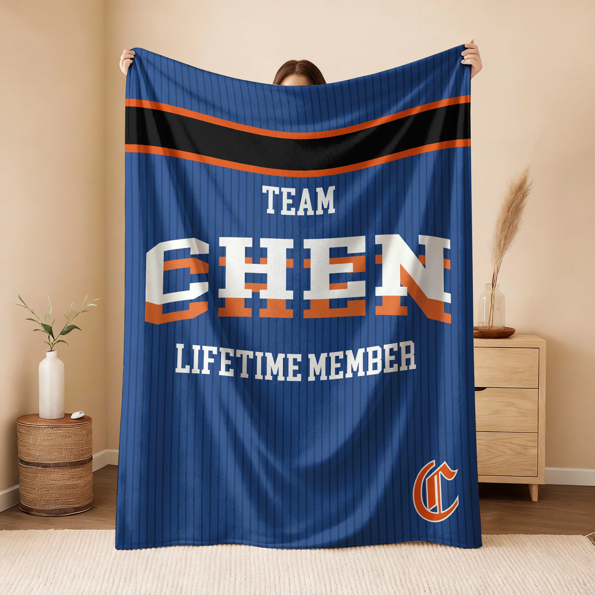 Team Your Name Lifetime Member Basketball Fleece Blanket CHEN 13K1 BK47