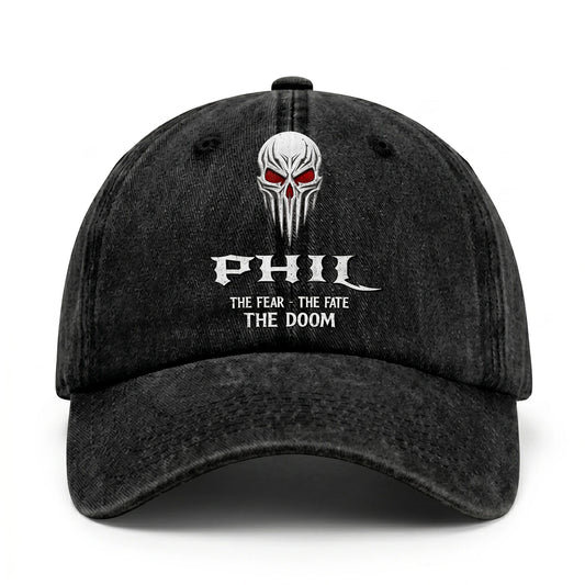 Your Name The Fear The Fate The Doom Skull Washed Cap PHIL 13K1 C98PF