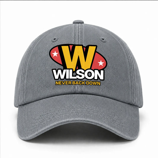Never Back Down With Your Name And Initial Letter Washed Cap WILSON 13K1 C82PF