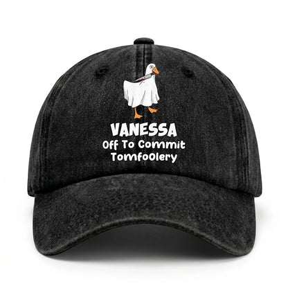 Off To Commit Tomfoolery Funny Goose Washed Cap VANESSA 13K1 C131PF