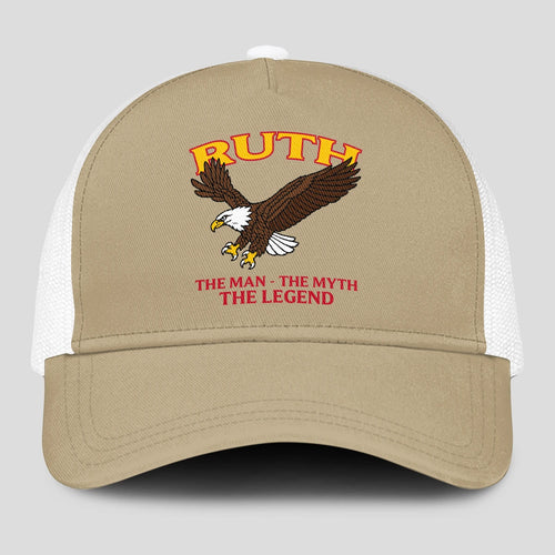 The Man The Myth The Legend Eagle Khaki Mesh Cap RUTH 13K1 C210PF