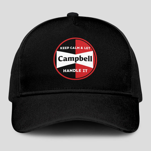 Keep Calm & Let Your Name Handle It Black Mesh Cap CAMPBELL 13K1 C206PF