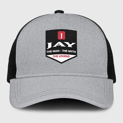 The Man The Myth The Legend Gray Mesh Cap JAY 13K1 C189PF