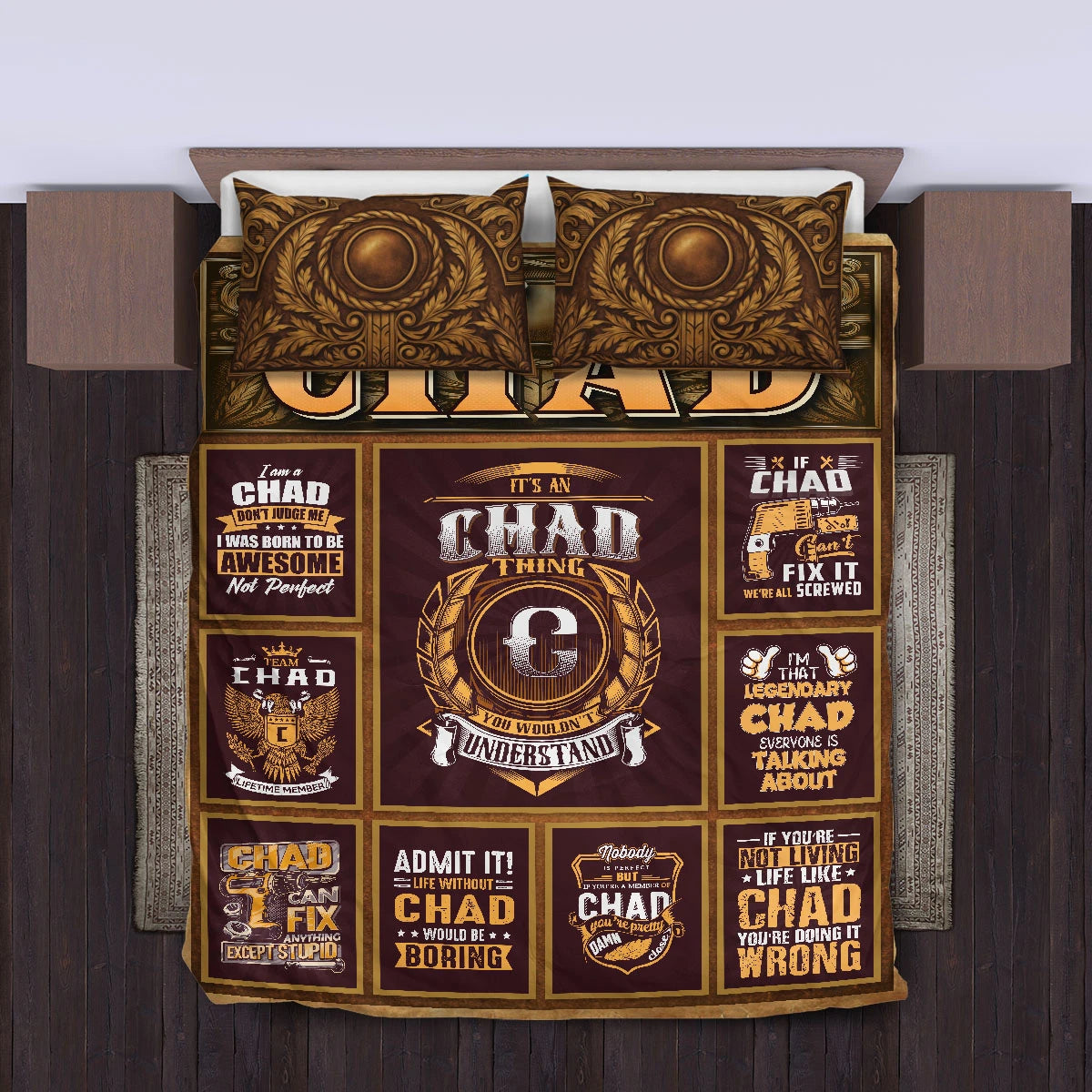 CHAD Limited Edition Personalized Bedding Set 13K1-BS3