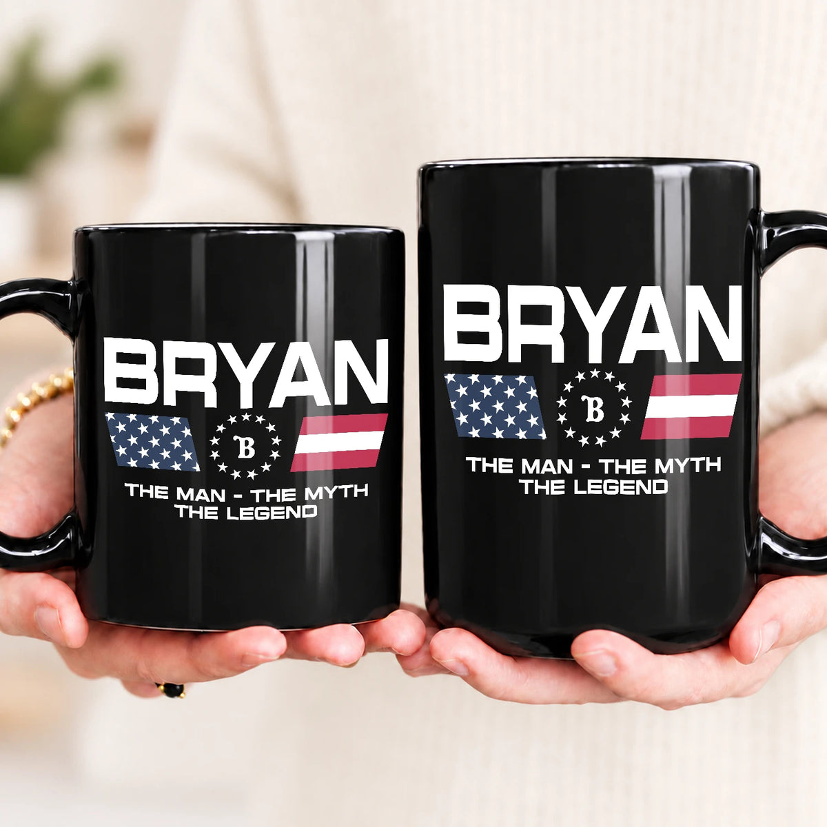The Man The Myth The Legend Us Flag Mug BRYAN 13K1 MG23