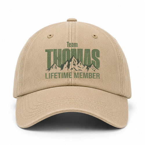 Team Your Name Lifetime Member Mountain Cap THOMAS 13K1 C58PF