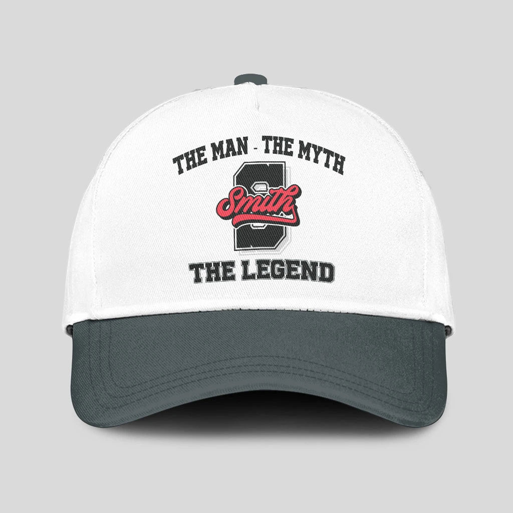The Man The Myth The Legend Custom Initial Letter And Name Cap SMITH 13K1 C38PF