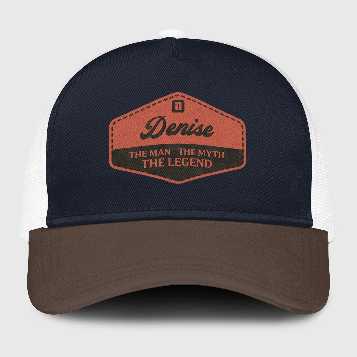 The Man The Myth The Legend Navy And Brown Mesh Cap DENISE 13K1 C188PF