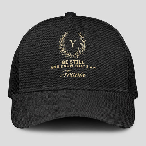 Be Still And Know That I Am Name Black Mesh Cap TRAVIS 13K1 C202PF