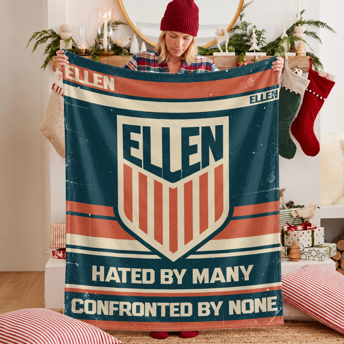Hated By Many Confronted By None Retro Fleece Blanket ELLEN 13K1 BK58