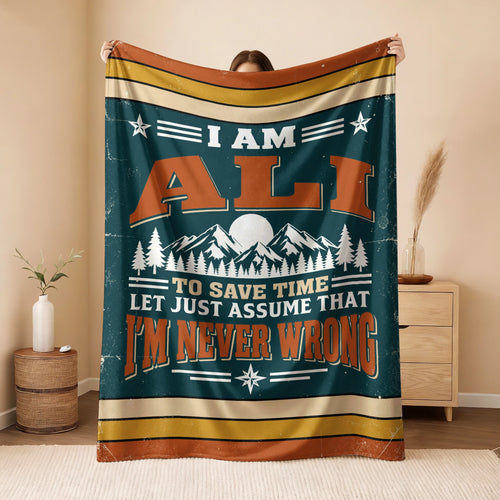 I'm Name Never Wrong Funny Retro Fleece Blanket ALI 13K1 BK66